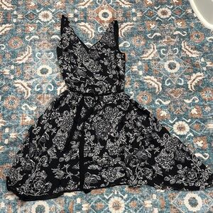 LOFT Monochrome Floral Dress